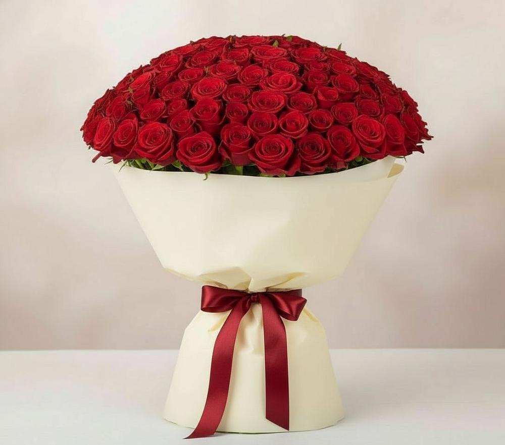 Букет 101 Красная роза Милано в Петровское