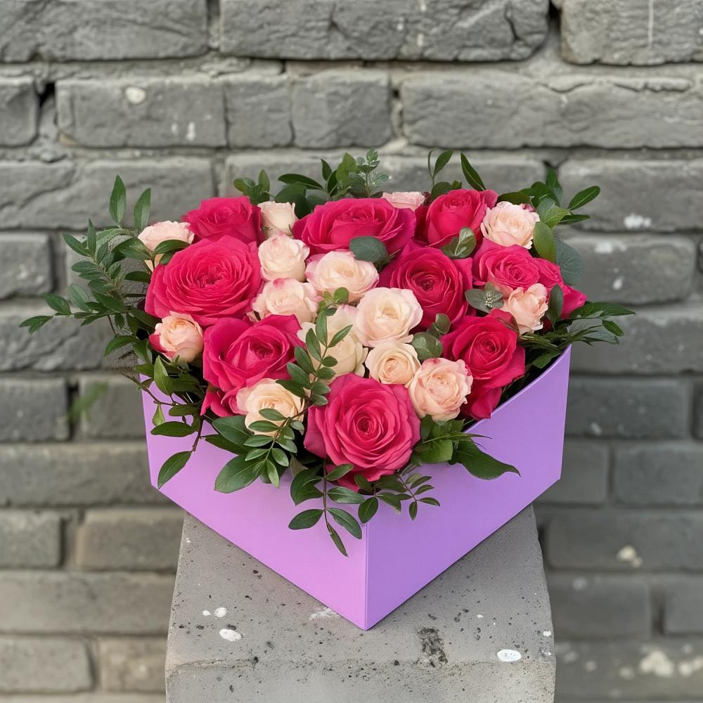 Цветочная композиция из Розы в коробке в Петровское