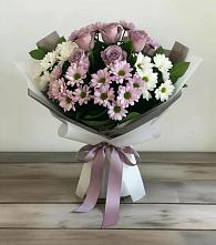Букет цветов из:  Хризантемы и Розы в Петровское
