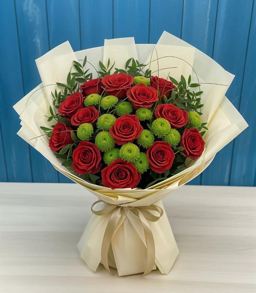 Букет цветов из: Розы и Хризантемы в Петровское