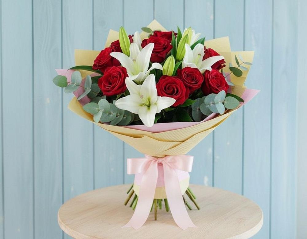 Букет цветов из: Лилии и Розы в Петровское